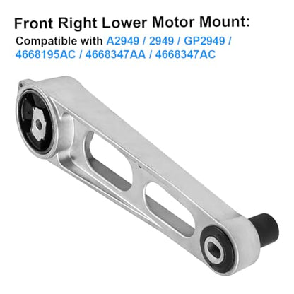 Engine Motor & Front Right Mount Kit Replacement for 2001-2010 Chrysler - size: 2PCS-Compatible with OE#A2948 A2949