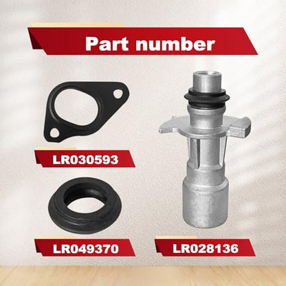 Pleoos R028136 Aluminum Oil Cooler Adapter Kit with Dual Water Pump Gaskets Compatible with 2010-2016 Land Rover LR4, 2010-2021 Land Rover Range Rover Replace#: LR049370 LR030593