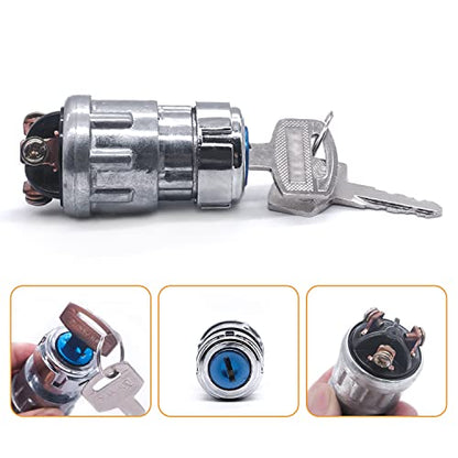 mankk 3 Wires Ignition Switch with Key 12V Universal Engine Starter Key Switch Off/On/(Start) 3 Position with 2 Keys for Car Motorcycle Tractor UTV ATV Modified Car