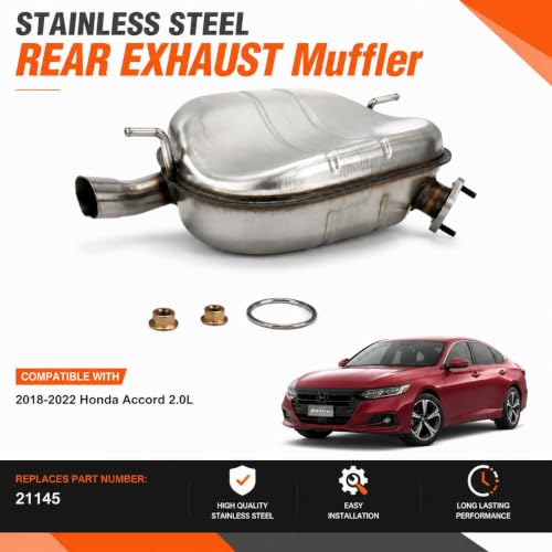 21145 Left Rear Exhaust Muffler for 2018-2022 Honda Accord 2.0L E414H - size: Honda Accord 2.0L 2018-2022