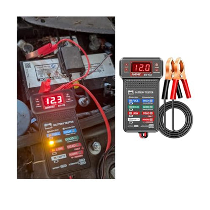 12V Car Battery Tester with LED Display & Indication, Digital Vehicle Battery Alternator Starter Load Tester, Auto Batteries Voltmeter Charging System Analyzer Monitor, Universal Fit