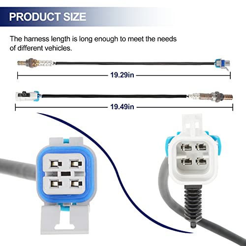 O2 Oxygen Sensor Upstream and Downstream for Chevy Avalanche Silverado 1500 Silverado Tahoe Suburban, for GMC Sierra Yukon XL, for Cadillac Escalade ESV EXT, Replace 213-4229 213-3866 4Pcs