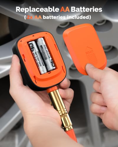 ETENWOLF T600 Digital Tire Pressure Gauge 250 PSI with Rubber Hose, Orange