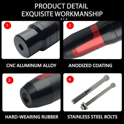 Motorcycle Frame Sliders Rear Crash Bar Falling Protector Red - color: Red