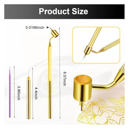 100PCS 0.5 mm Touch Up Paint Brushes, Fine Line Fluid Writer Paint Applicator Pen Disposable Micro Applicators, Detailing Fluid Writer Tool Kit for Rock Chips and Scratch Repair