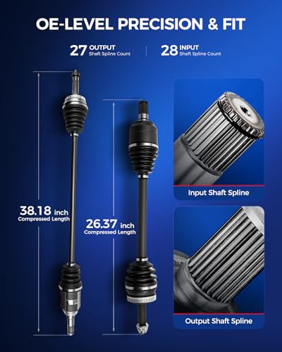 KAX Front CV Axle Shaft Assembly 66-3720 66-3721 for Hyundai Sonata - size: Front - 66-3720 66-3721