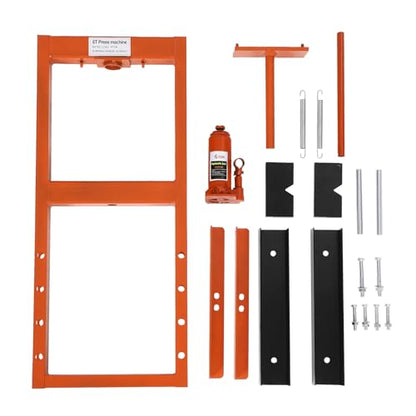 Heavy Duty 6 Ton Hydraulic H-Frame Shop Press, Adjustable Height - color: Orange|With Dust Cover|6T