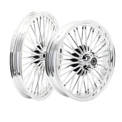 TOFR 21x2.15 18x3.5 Chrome Fat Spoke Wheels For Harley Dyna FXD FXDB 00-05 - color: Chrome, size: Front:21x2.15 Rear:18x3.5