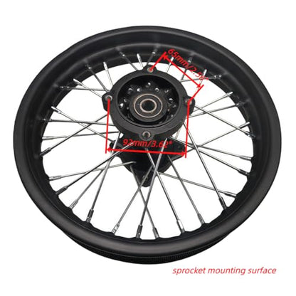 Beeking 1.85x14” Wheel Rim Rear fits tire 90/100-14) for Dirt Bike 15mm axle Rear Wheel Rim Fits 90cc-150cc dirt bike TTR SSR CRF Apollo.