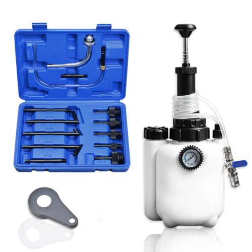 3 Liters Fluid Transfer Pump Tool with 13pcs ATF Adapters - color: blue