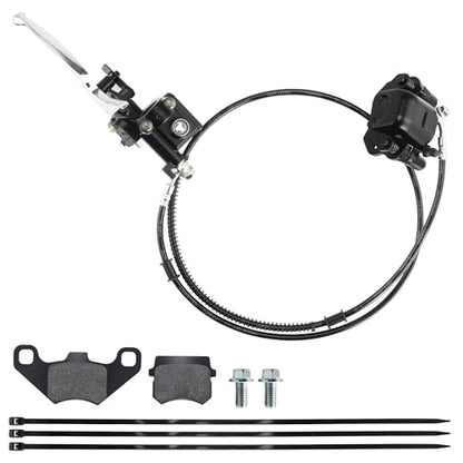 PRO BAT Mini ATV Hydraulic Brake Kit with Master Cylinder Caliper - color: Silver&Black