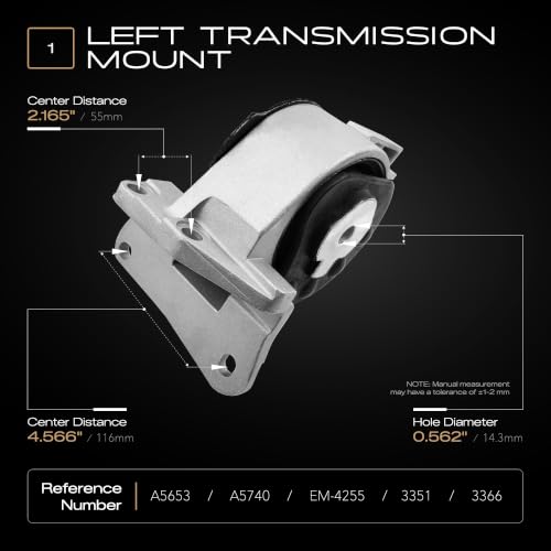 3PCS Engine Motor & Transmission Mount Set Compatible with Ford Fusion 2.5L 2010-2012 / Mercury Milan 2.5L 2010-2011 with Automatic Transmission Mount for A4431 A5556 A5740 3285 3216 3366 - size: 2010-2012 Fusion 2.5L