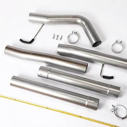 Stainless Steel Exhaust Pipes for Dodge 2013-2026 RAM 3500 4500 5500 CHASSIS CAB CUMMINS 6.7L 4" Powerstroke Diesel - size: for 2013-2026 Ram 3500 4500 5500