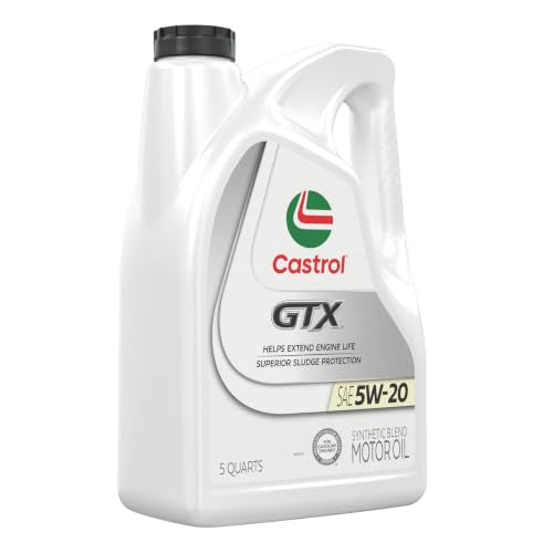 Castrol GTX 5W-20 Synthetic Blend Motor Oil, 5 Quarts, Pack of 3 - size: 5 Quarts, Pack of 3