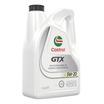 Castrol GTX 5W-20 Synthetic Blend Motor Oil, 5 Quarts, Pack of 3 - size: 5 Quarts, Pack of 3