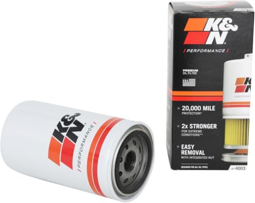 K&N Premium Oil Filter: 20,000 Mile Engine Protection with Wrench Off Nut: Compatible with Select 1989-2022 RAM/DODGE/STERLING (See Product Description for Select Models), HP-4003 (Pack of 12) - size: 1 inch (Pack of 12)