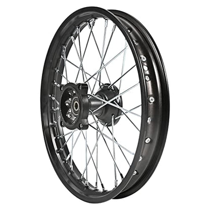 Trkimal Front Wheel Rim Hub for Motocross Off Road Dirt Pit Bike (60/100-14 (12mm Bearing)) - size: 60/100-14 (12mm Bearing)