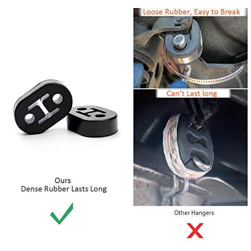 Exhaust Hanger 2 Packs, Hole Diameter 12mm (0.47inch) Universal Exhaust Insulator Muffler Hanger, Muffler Bracket Mount, High Density Rubber - color: 2 PCS, size: 2 Holes