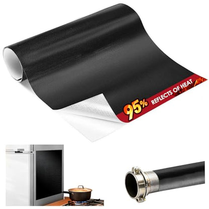 Adhesive Heat Shield Wrap for Automotive, 24 x 12 in, Black - color: Black, size: 24x12 Inch