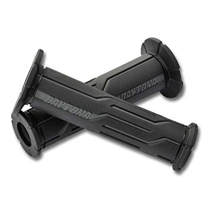 DAYTONA Universal 7/8" Motorcycle Handlebar Grips for Stylish and Comforting Long Rides (Geometric) (Gray) - color: Gray
