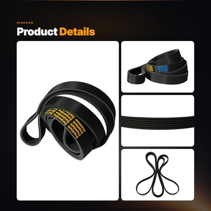 6PK2365 Serpentine Drive Belt for Chevy Silverado, Suburban, Tahoe - size: 6PK2363-2363mm