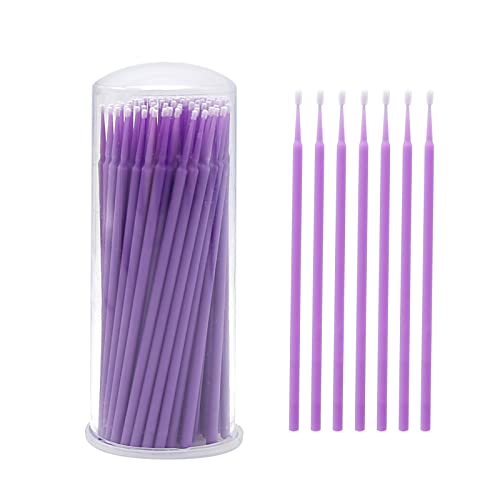 Touch Up Paint Brushes for Automotive Paint Chip Repair Disposable Micro Applicators (S:1.5mm, Purple)-100 Pieces - style: 1.5MM,Purple