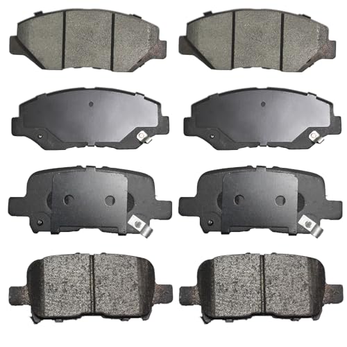 Front and Rear Ceramic Brake Pads Kit Replacement for 2003-2008 Honda Pilot D943 D865 - style: UPD943+UPD865