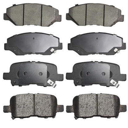 Front and Rear Ceramic Brake Pads Kit Replacement for 2003-2008 Honda Pilot D943 D865 - style: UPD943+UPD865