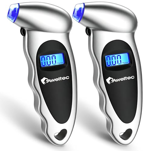 Digital Tire Pressure Gauge,Accurate Cars Air Gauge 150 PSI,2 Pack - color: Silver(2PK), size: 2 Pack