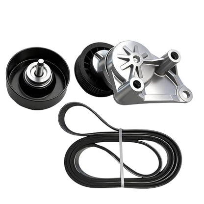 Serpentine Belt Drive Kit With Tensioner And Idler Pulley For Chevrolet GMC - size: Gm Silverado, Sierra, Yukon, Hummer H2 (02-08)