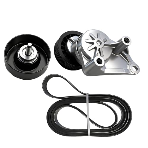 Serpentine Belt Drive Kit With Tensioner And Idler Pulley For Chevrolet GMC - size: Gm Silverado, Sierra, Yukon, Hummer H2 (02-08)
