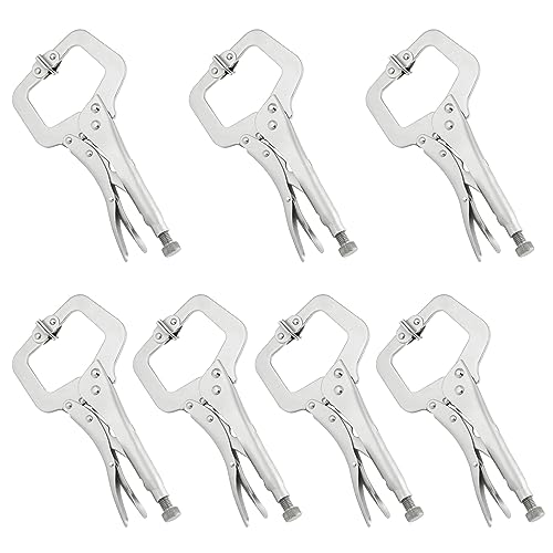 7 Pack 11 Inch C Clamp Locking Pliers,Locking C Clamp - size: 11 Inch