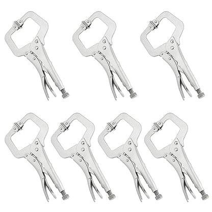 7 Pack 11 Inch C Clamp Locking Pliers,Locking C Clamp - size: 11 Inch