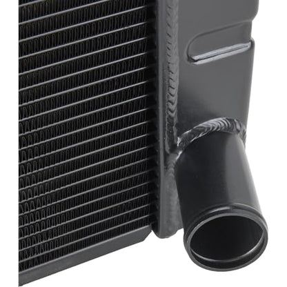 Speedway Motors Universal Aluminum Radiator, 28 Inch, Black, High-Performance Cooling with Dual 1” Rows, Single Pass Style, CNC Billet Filler Neck, Compatible with Chevy SBC/BBC - size: 28 Inch