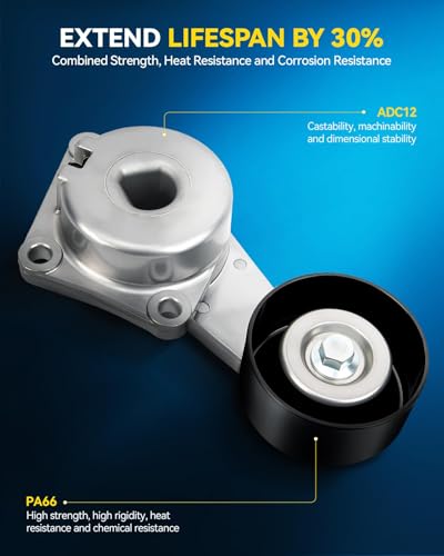 PHILTOP Belt Tensioner Assembly with Pulley Compatible with Ford F-150, F-250, F-350, F-450, F-550, F-750, E-150, E-250, E-350, E-550, Lincoln Navigator, OE# 419207 - size: for Ford F-150 1997-2001