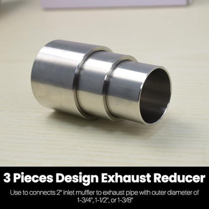 Slip-on Exhaust Adapter 2''(ID) to 1-3/4'', 1-1/2", 1-3/8"(OD)
