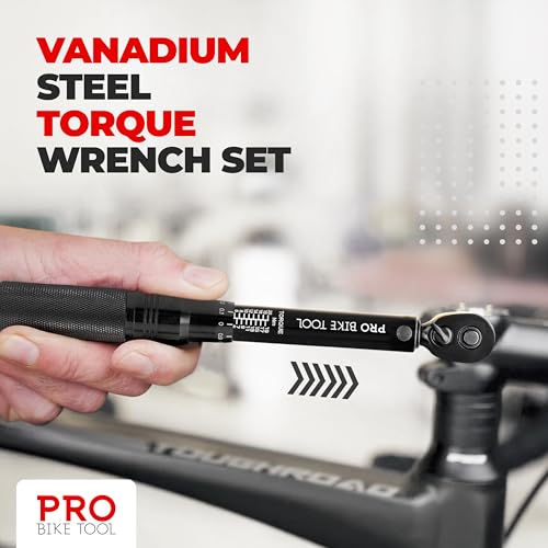 PRO BIKE TOOL Bike Torque Wrench Set - 1/4 Inch Drive, 2.2-16.9 Nm - color: Black