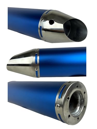 RedCap High Performance Muffler Exhaust System for 125cc 150cc GY6 Scooter Moped TaoTao Kymco Vitacci Benelli Beast 150 Upgrade for 152QMJ 157QMJ Engines (Blue)