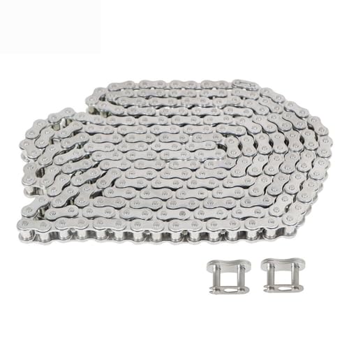 ANSI #40SS 08A Stainless Steel Roller Chain 10 Feet, Single Strand, Ideal for Chain Driven Slide Gate Operator and More, Interchangeable with ANSI #41#428 and #420 Roller Chain (Pack of 3) - size: ANSI40 (Pack of 3)