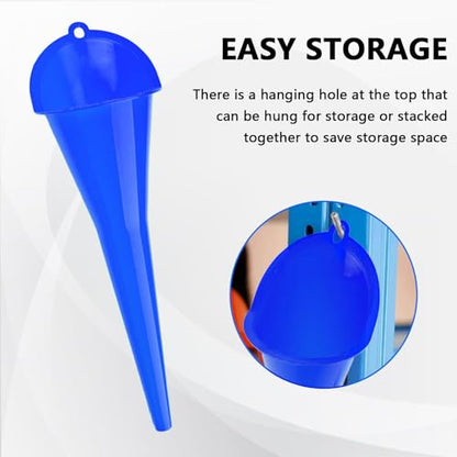 Long-Neck Oil Funnel for Automotive – Multi-Function Plastic Funnel for Oil, Gas & Lubricants – Universal Car Accessory (Blue (1-Pack)) - color: Blue (1-Pack)