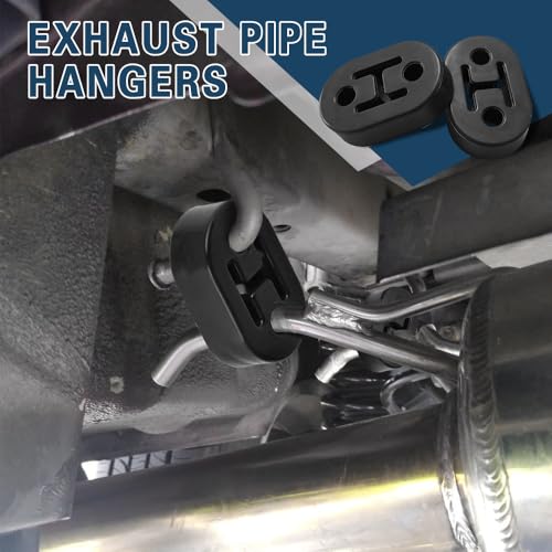 Rubber Exhaust Hanger, 2 Holes Adjustable Muffler Hanger, 4 Pack - color: Black, size: 2 Hole