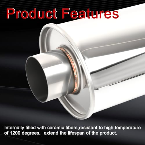 2.75'' Inch Ultra Quiet Resonator,2.75" Inlet 2.75" Outlet - size: 2.75 Inch