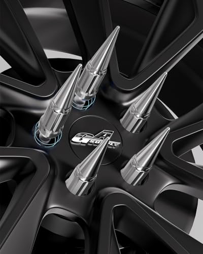 GAsupply 1/2-20 Spike Lug Nuts Spline, Chrome 4.4" Tall Conical Seat, 20pcs - color: Silver, size: 1/2"-20, style: 20 Pack - Spline