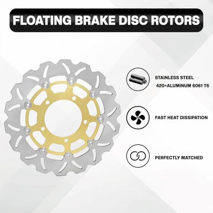 Front Rear Brake Disc Rotors Pads for HONDA CBR 600 F3 CBR600F3 1995-1998 - color: Gold