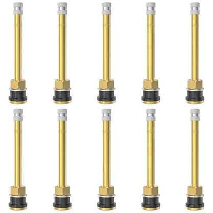 10 Piece TR573 Brass Valve Stems for Commercial Vehicles. Fits 0.748" Valve Hole Dia, Length 4.49'', Brass Colour - size: TR573 10pcs