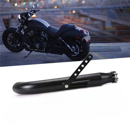 Baking Paint Universal Motorcycles Slash Cut Exhaust Tip Muffler Pipe for 1-3/8", 1-1/2"(1.5 inch), 1-5/8" and 1-3/4"(1.75 inch) Chopper Cafe Racer Loud black(one piece)