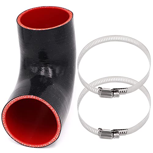 ID 3 inch (76mm) 90 Degree Elbow Silicone Coupler Hose 4-Ply - size: ID 3"