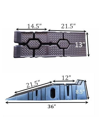 X-Haibei Pair Car Vehicle Ramps for Oil Changes or Home Garage Maintenance, 5500lb Load Rating Pair, Lifts Vehicles 6.3" High，Truck Service Ramps, Trailer Park
