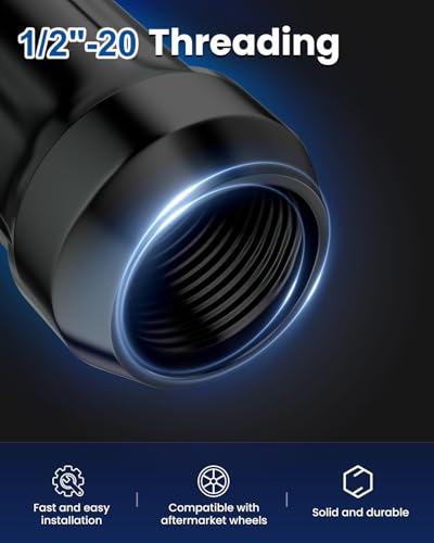 GAsupply 4 Pcs 1/2-20 Lug Nuts, Black 1.38" 35mm Tall Cone Seat - color: Black, size: 1/2"-20, style: 4 Pack-1.38" Tall