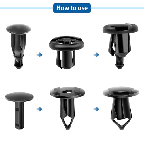 240PCS Car Retainer Clips Kit - 6mm 7mm 8mm 9mm 10mm Bumper Push Rivet Fasteners, Expansion Screws Replacement Kit, Compatible with GM, Ford, Toyota, Honda, Chrysler, Nissan Vehicles - size: 6mm-10mm